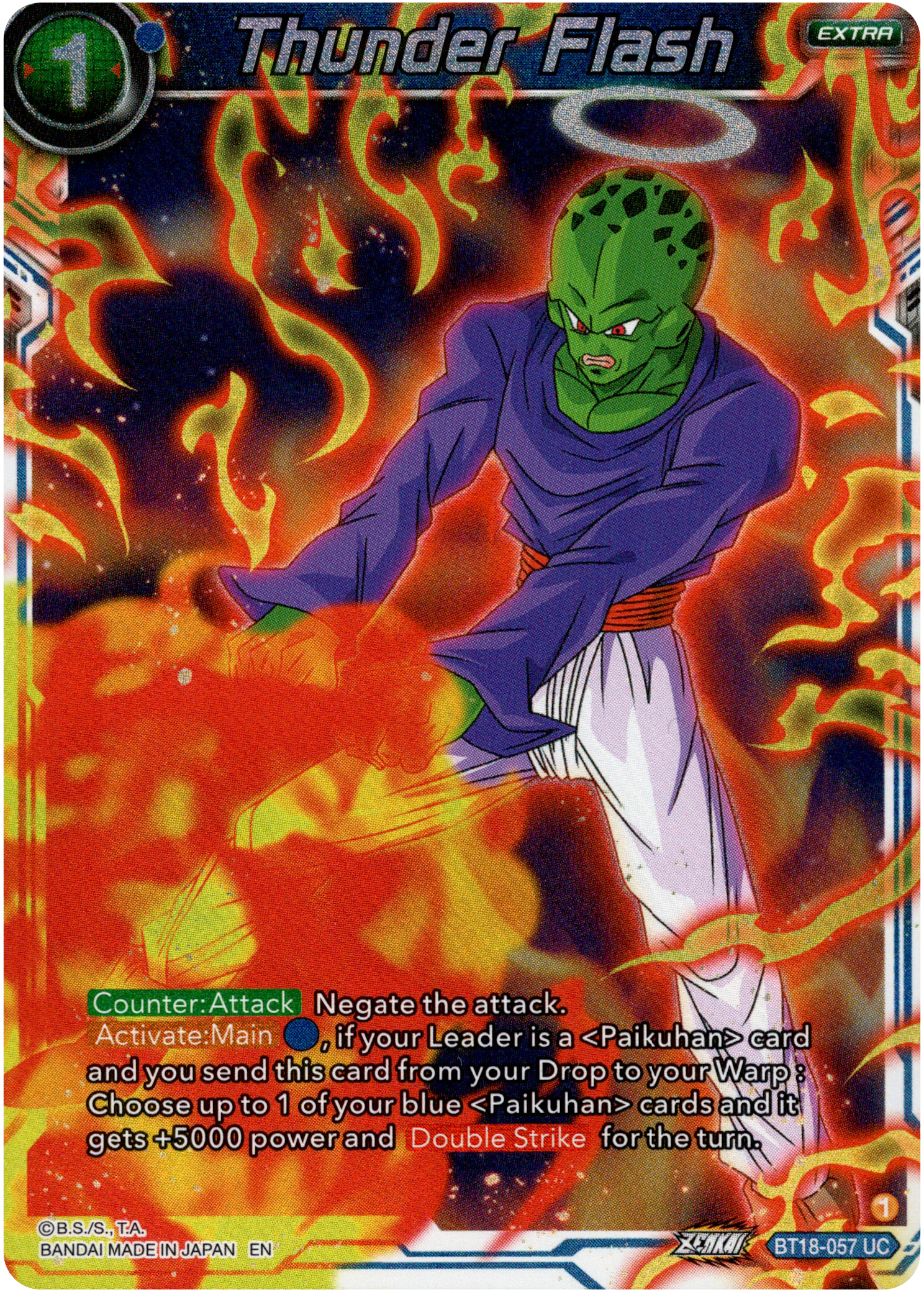 Thunder Flash - BT18-057 - Dawn of the Z-Legends - Parallel Foil - Card Cavern