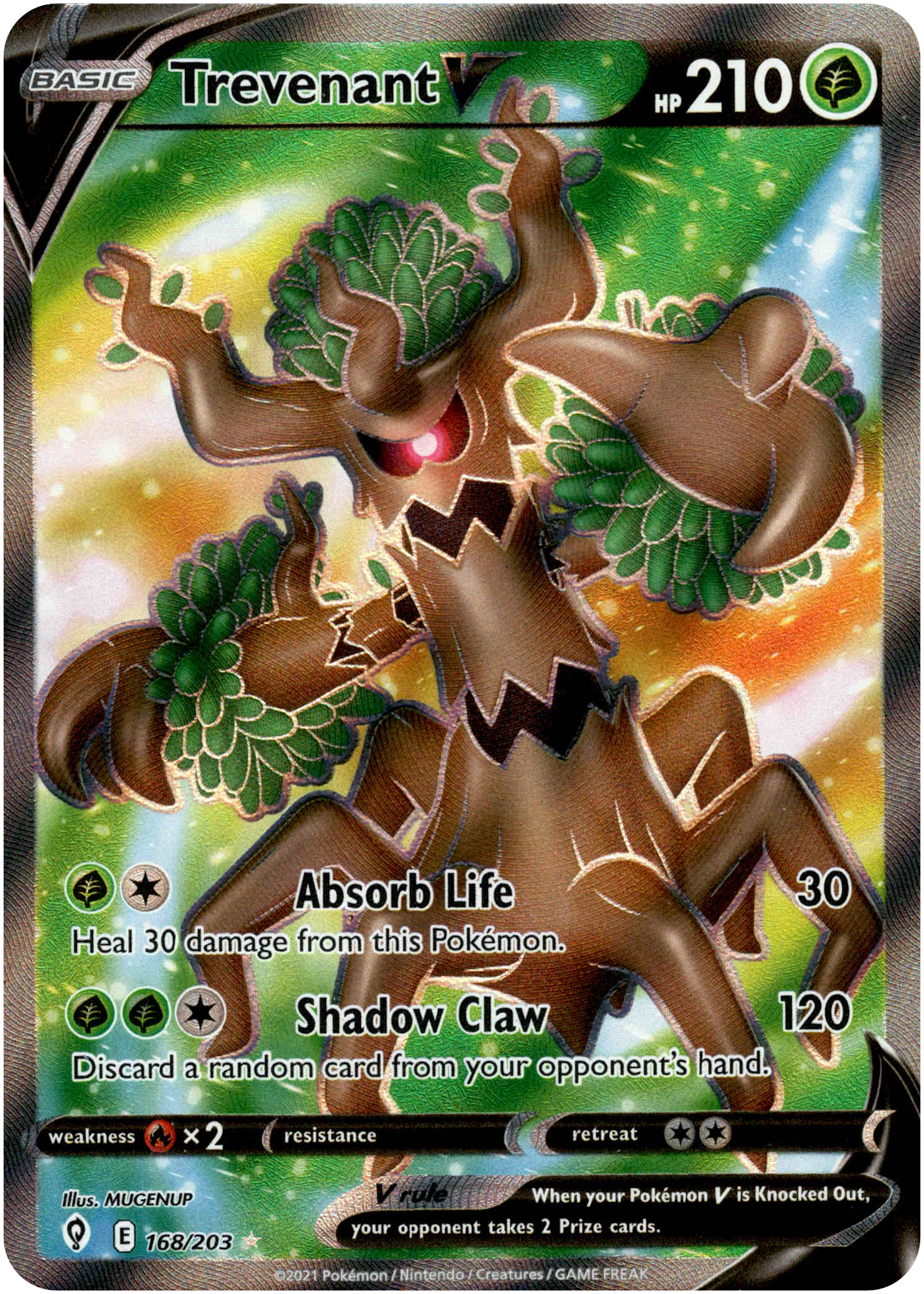 Trevenant V Full Art - 168/203 - Evolving Skies - Holo - Card Cavern