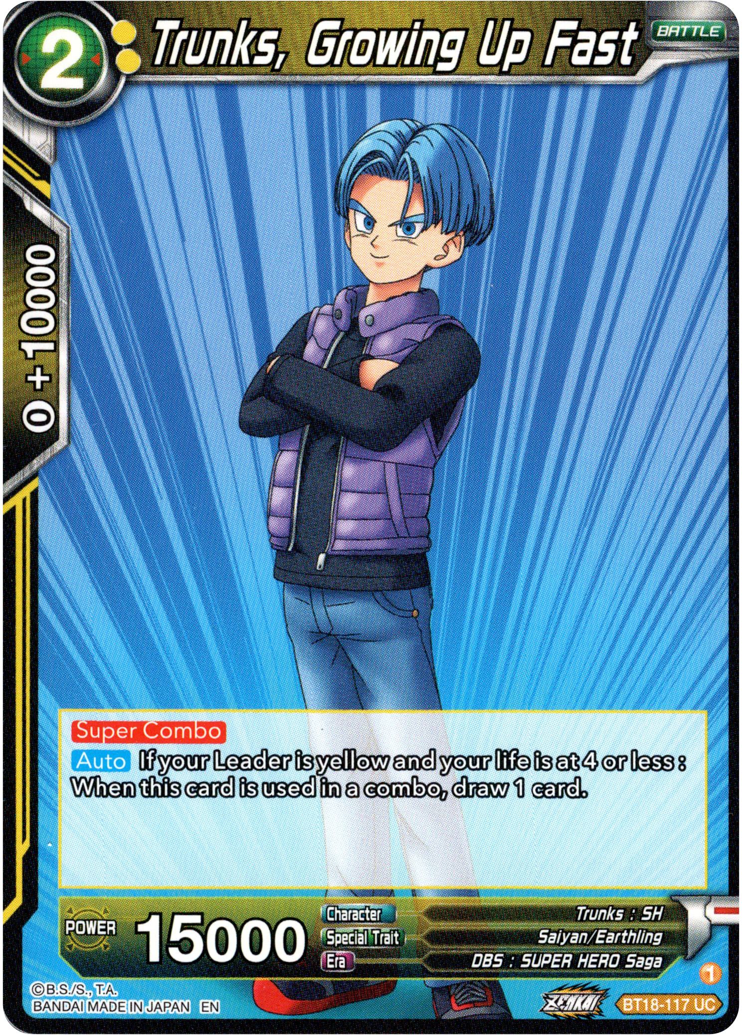 Trunks, Growing Up Fast - BT18-117 - Dawn of the Z-Legends - Card Cavern