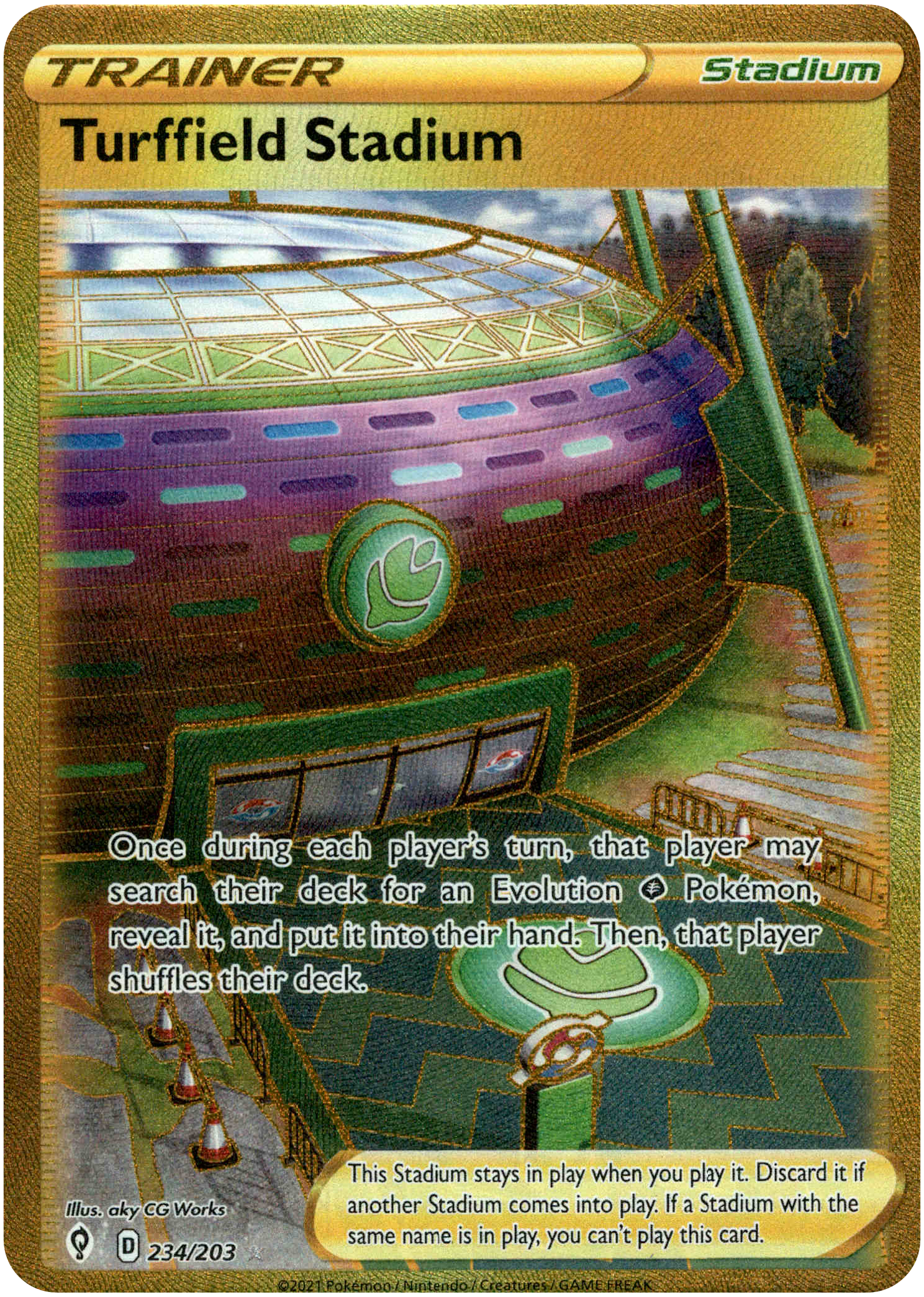 Turffield Stadium Secret Rare - 234/203 - Evolving Skies - Holo - Card Cavern