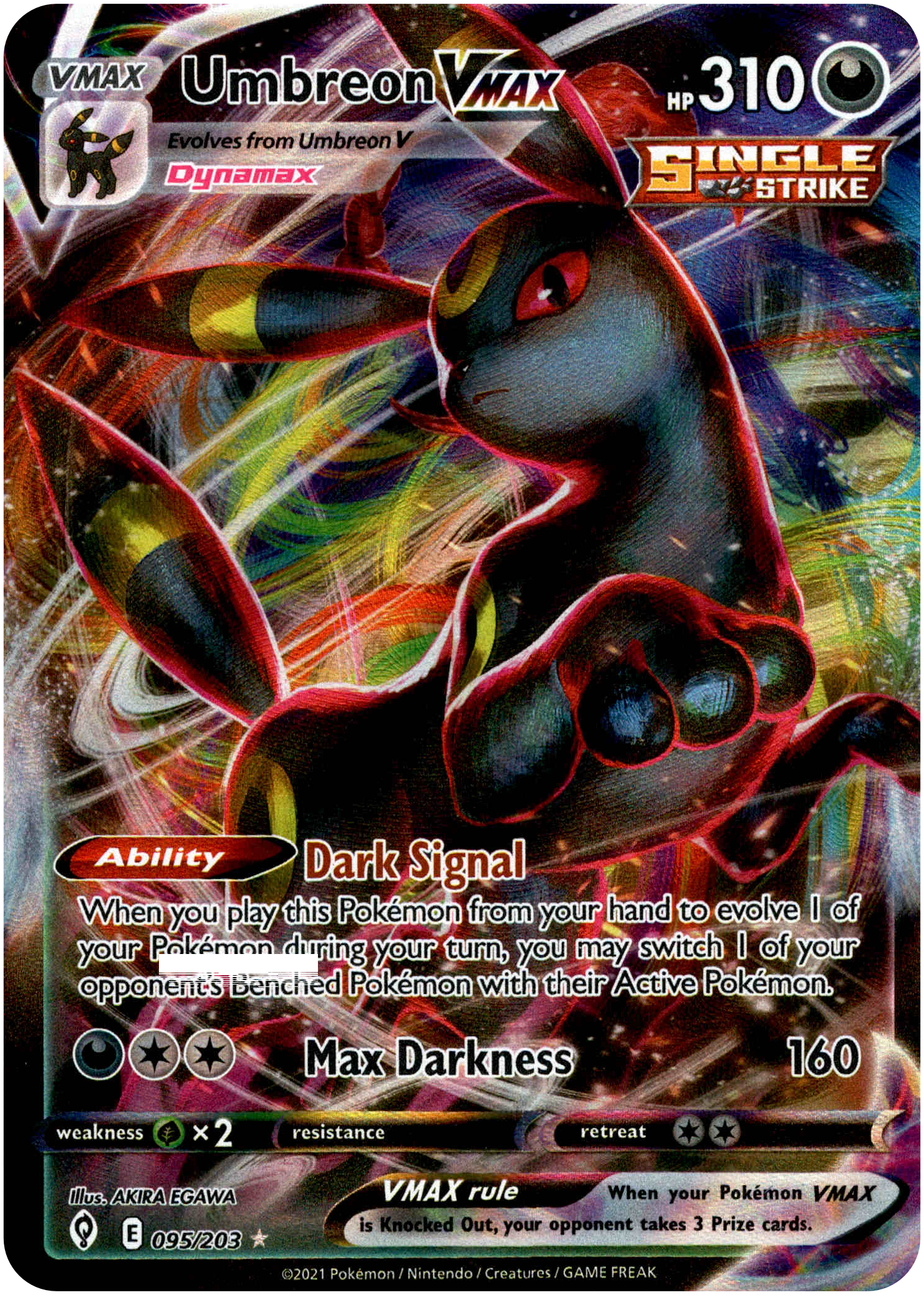 Umbreon VMAX - 095/203 - Evolving Skies - Holo - Card Cavern