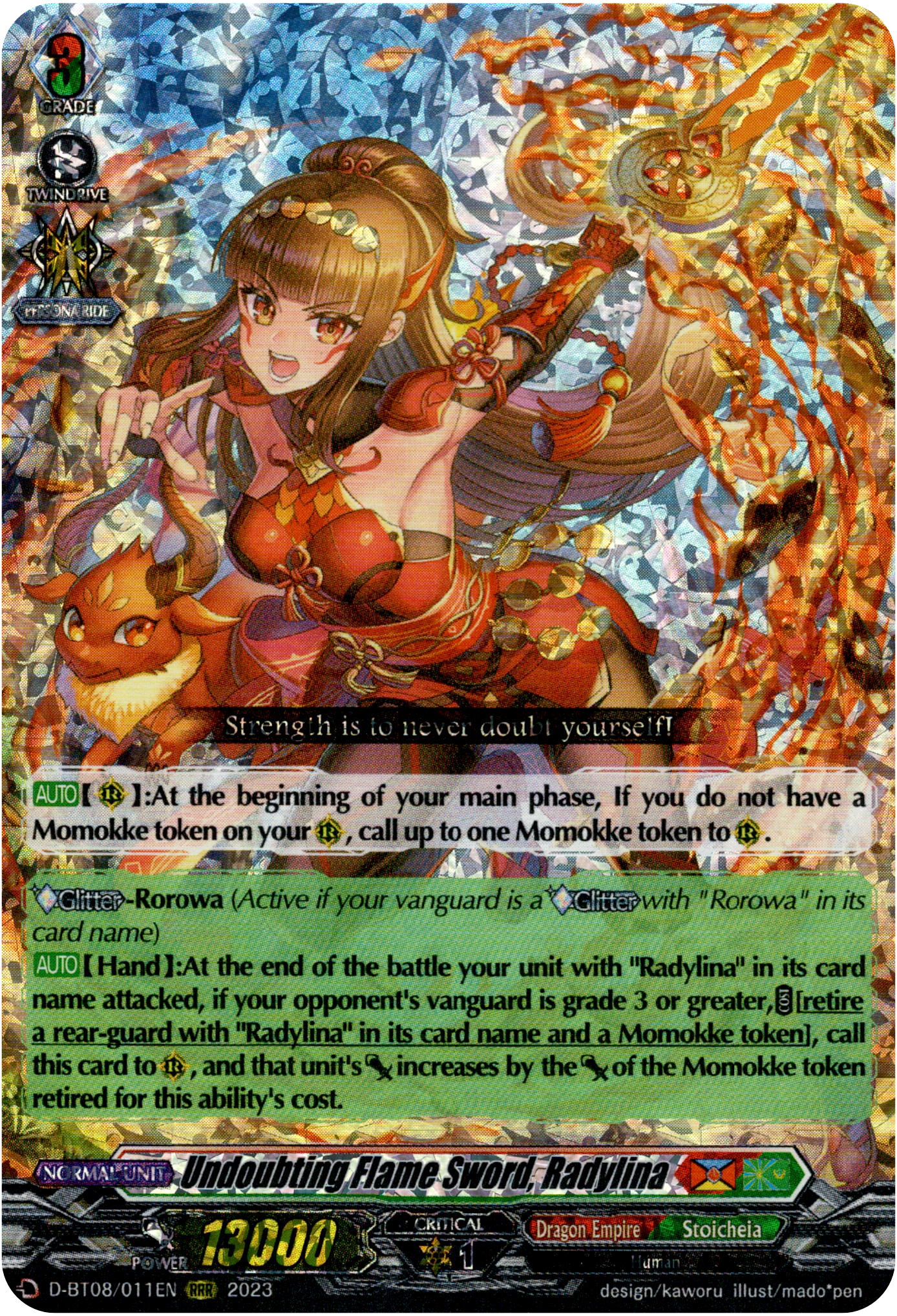 Undoubting Flame Sword, Radylina - D-BT08/011EN - Minerva Rising - Card Cavern