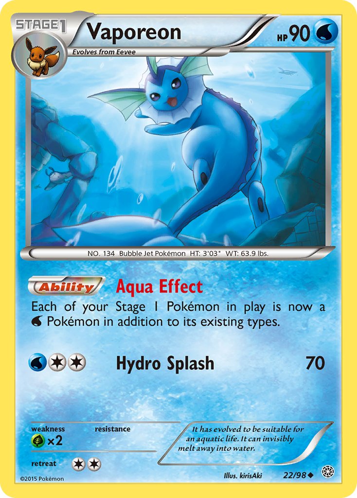 Vaporeon - 22/98 - Ancient Origins - Card Cavern