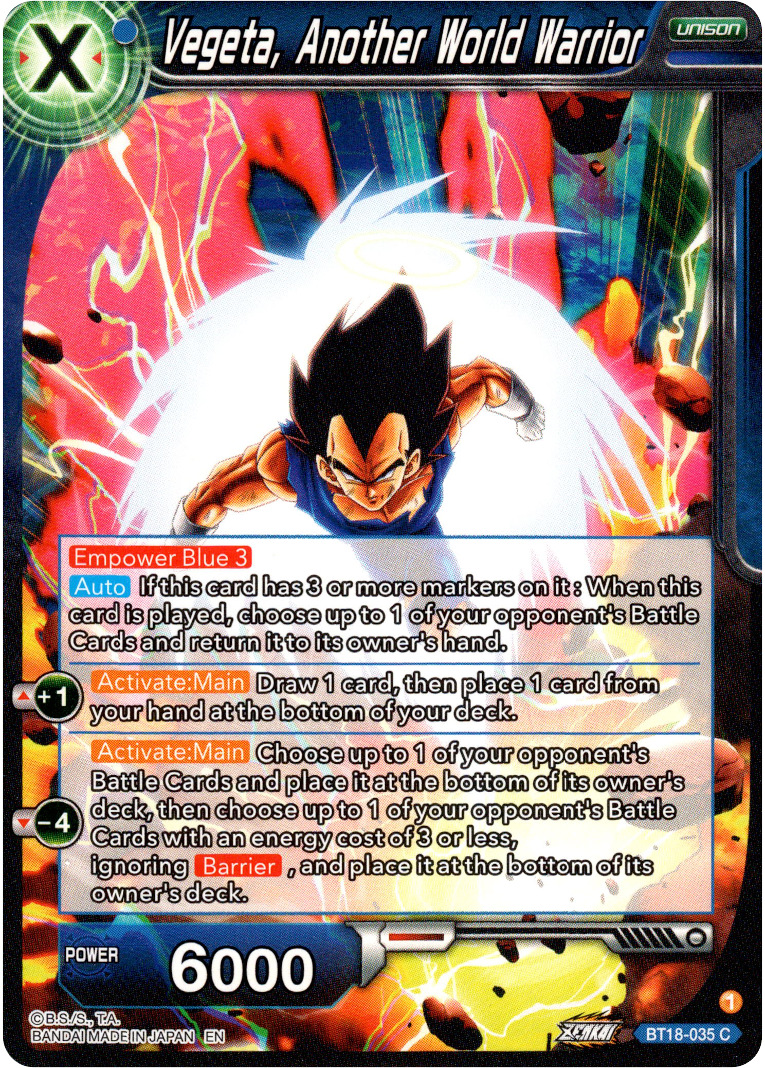 Vegeta, Another World Warrior - BT18-035 - Dawn of the Z-Legends - Card Cavern