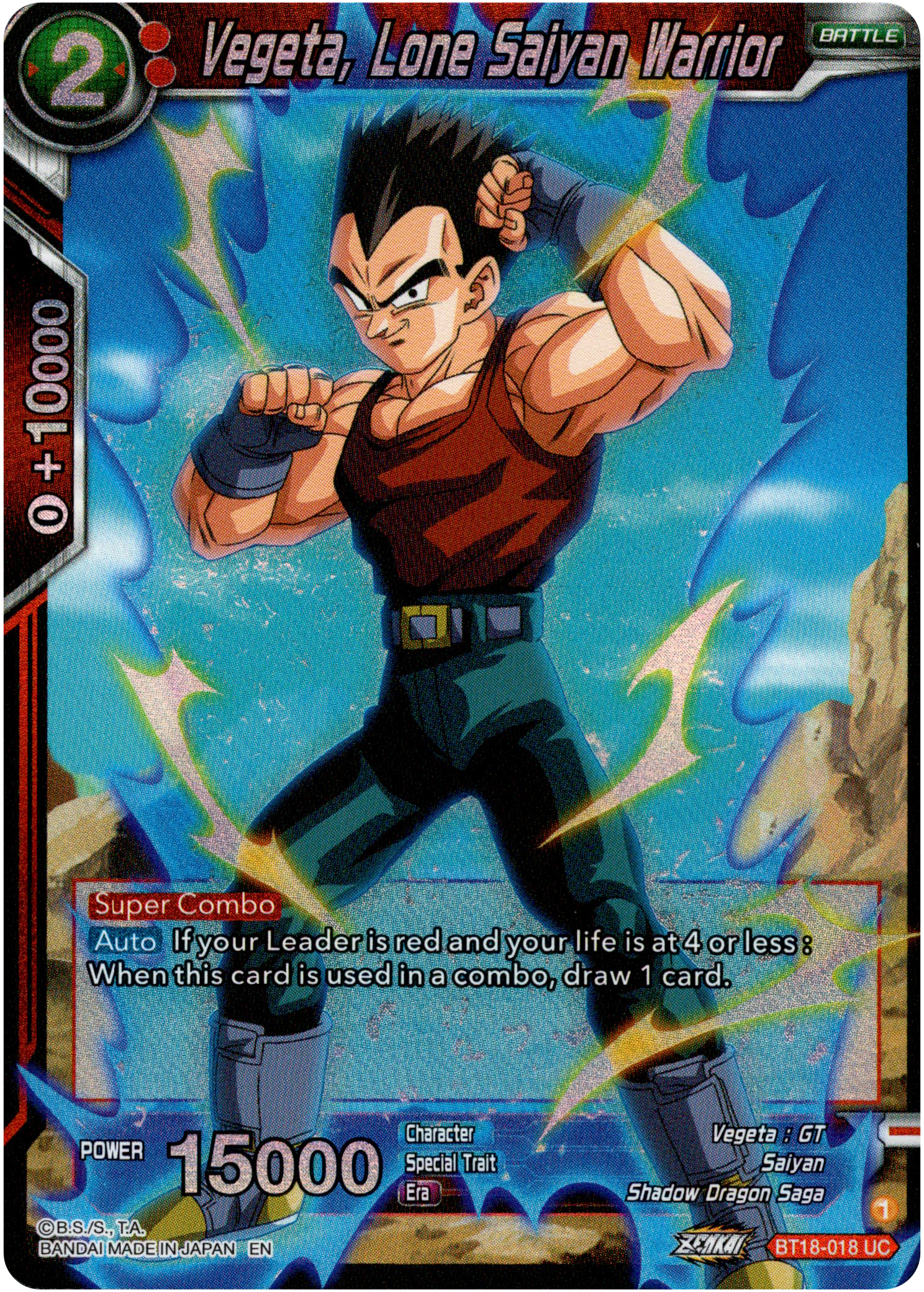 Vegeta, Lone Saiyan Warrior - BT18-018 - Dawn of the Z-Legends - Parallel Foil - Card Cavern