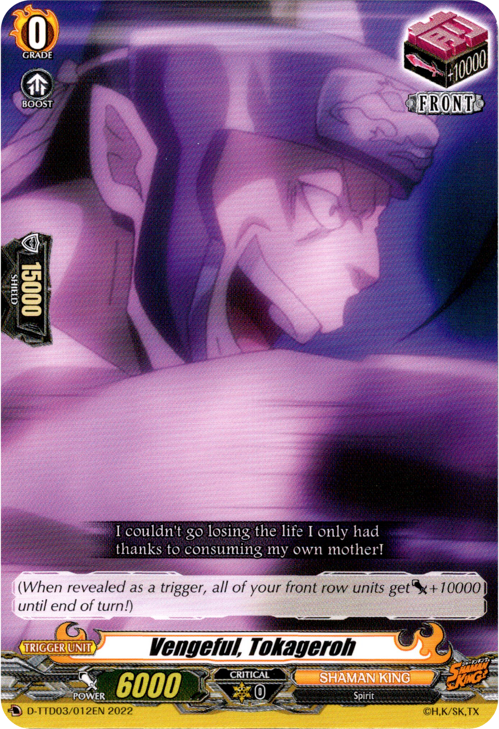 Tokageroh Vengeful, Tokageroh - D-TTD03/012EN - Shaman King – Card Cavern Trading ...