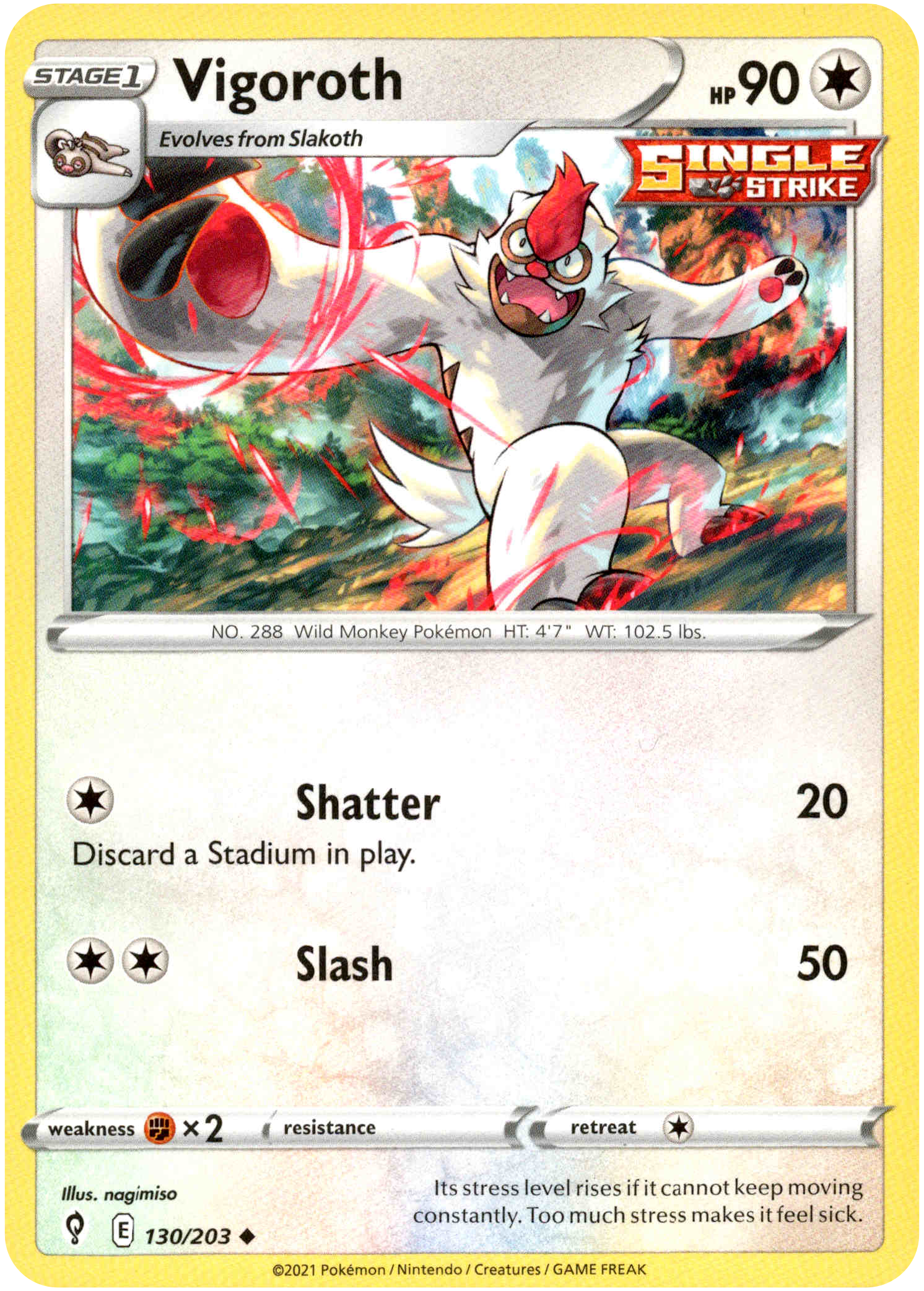 Vigoroth - 130/203 - Evolving Skies - Card Cavern