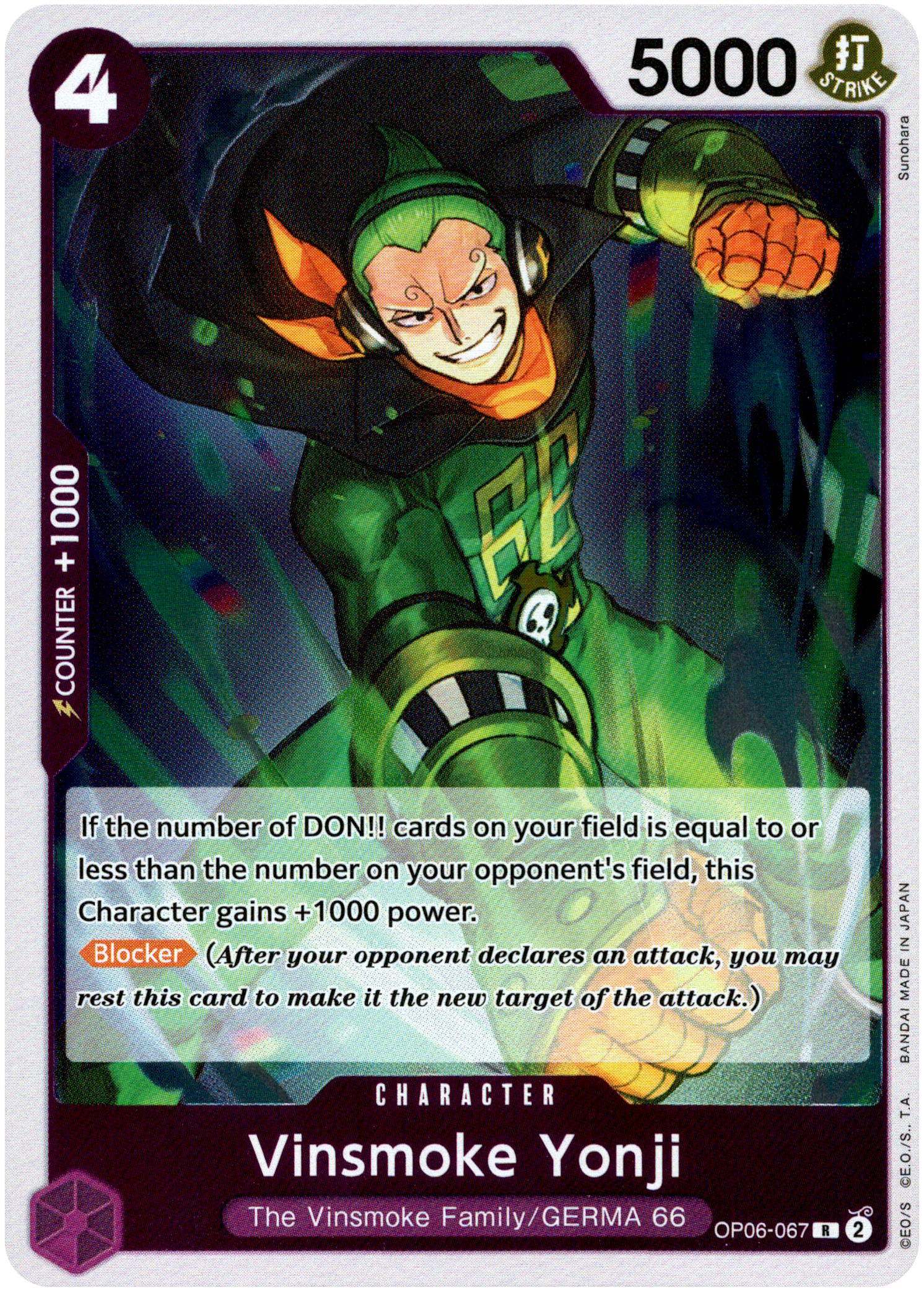 Vinsmoke Yonji (067) - OP06-067R - Wings of the Captain - Foil - Card Cavern
