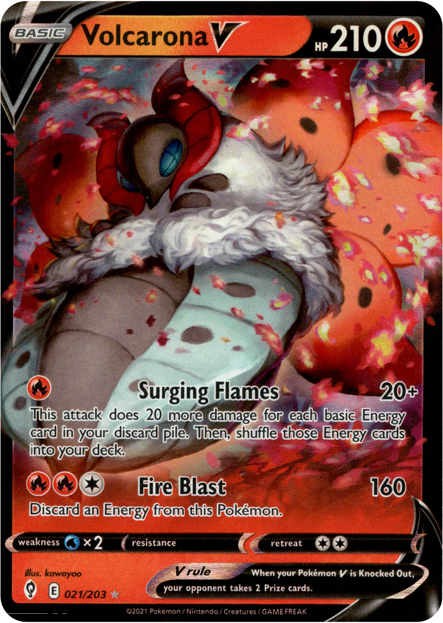 Volcarona V - 021/203 - Evolving Skies - Holo - Card Cavern