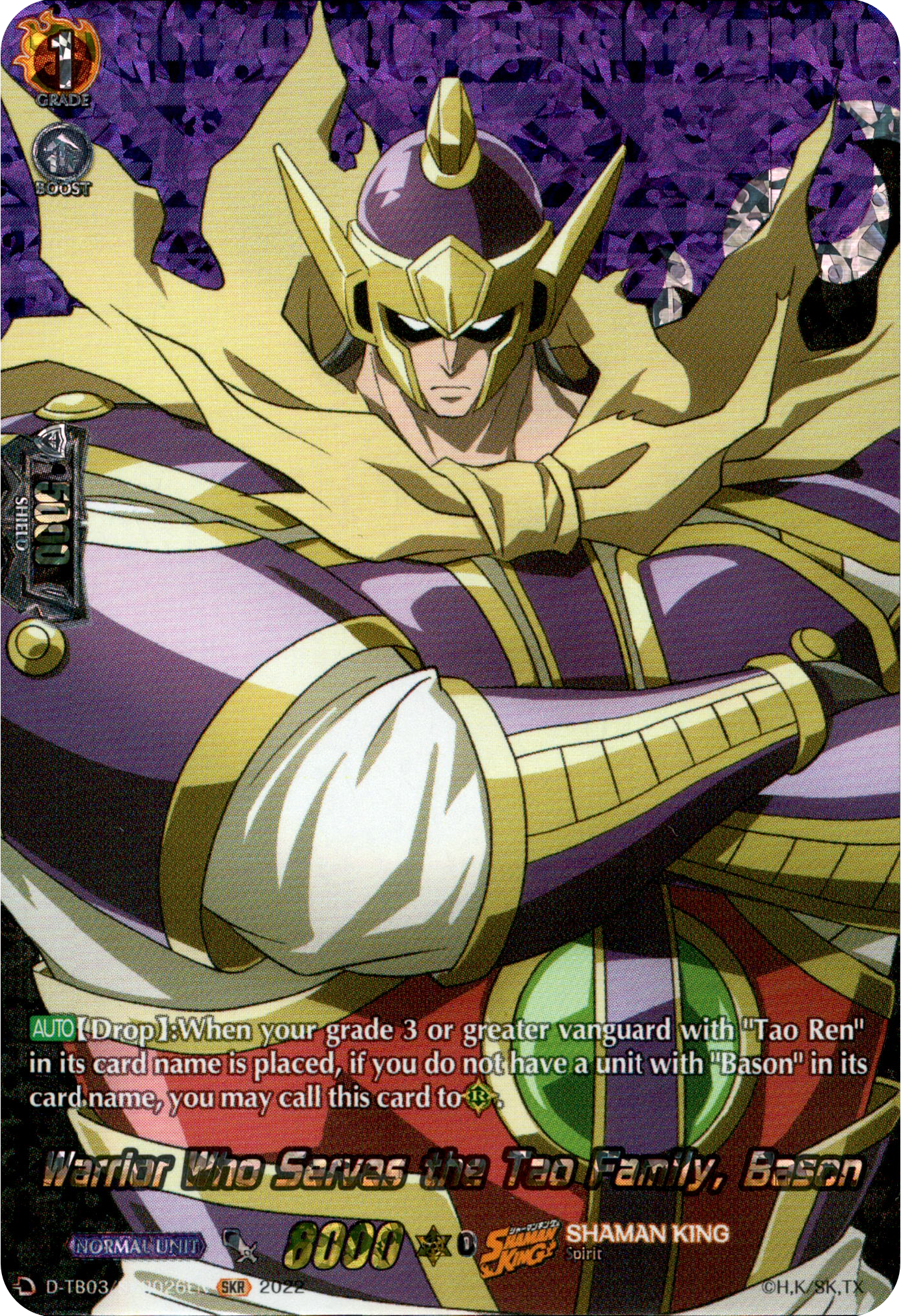 Warrior Who Serves the Tao Family, Bason - D-TB03/SKR026EN - Shaman King - Card Cavern