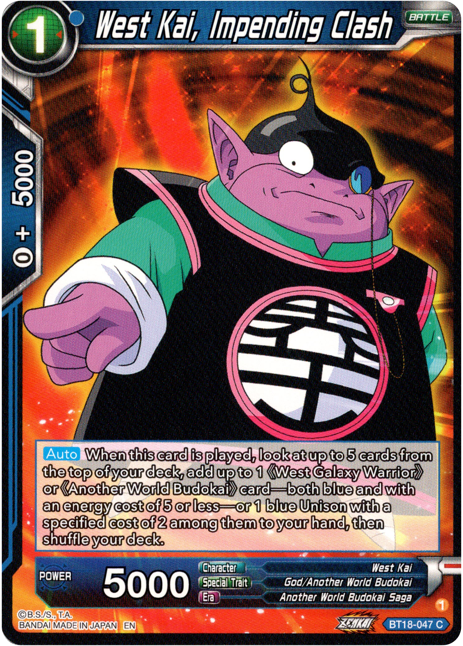West Kai, Impending Crash - BT18-047 - Dawn of the Z-Legends - Card Cavern