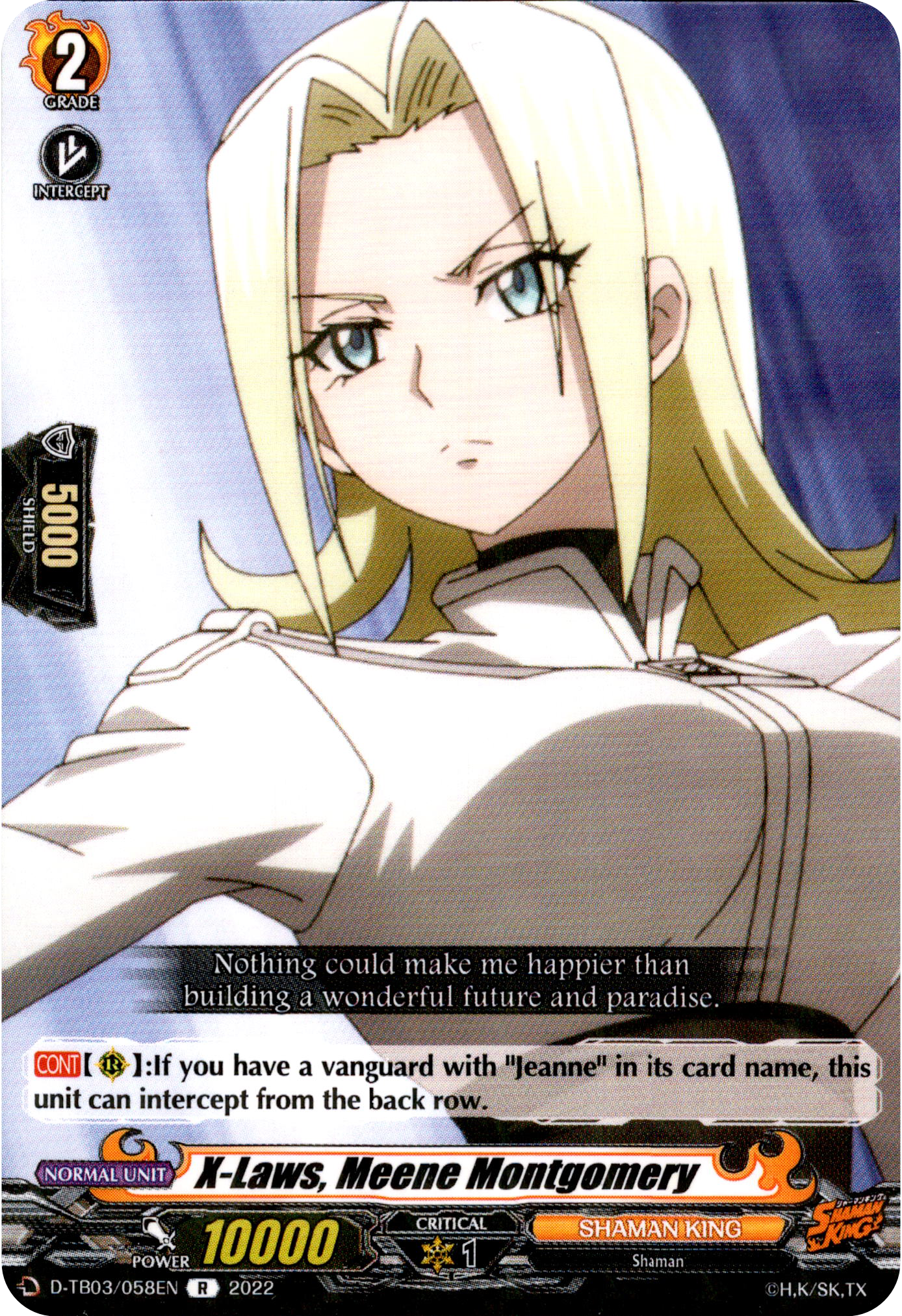 X-Laws, Meene Montgomery - D-TB03/058EN - Shaman King - Card Cavern