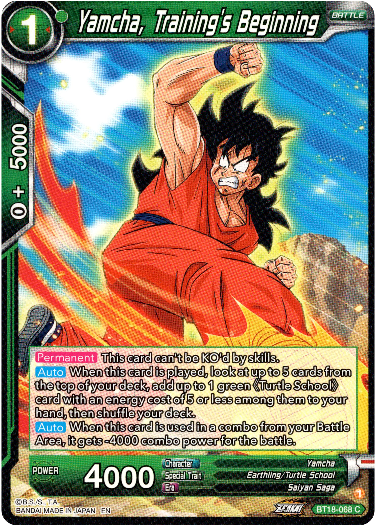 Yamcha, Training's Beginning - BT18-068 - Dawn of the Z-Legends - Card Cavern