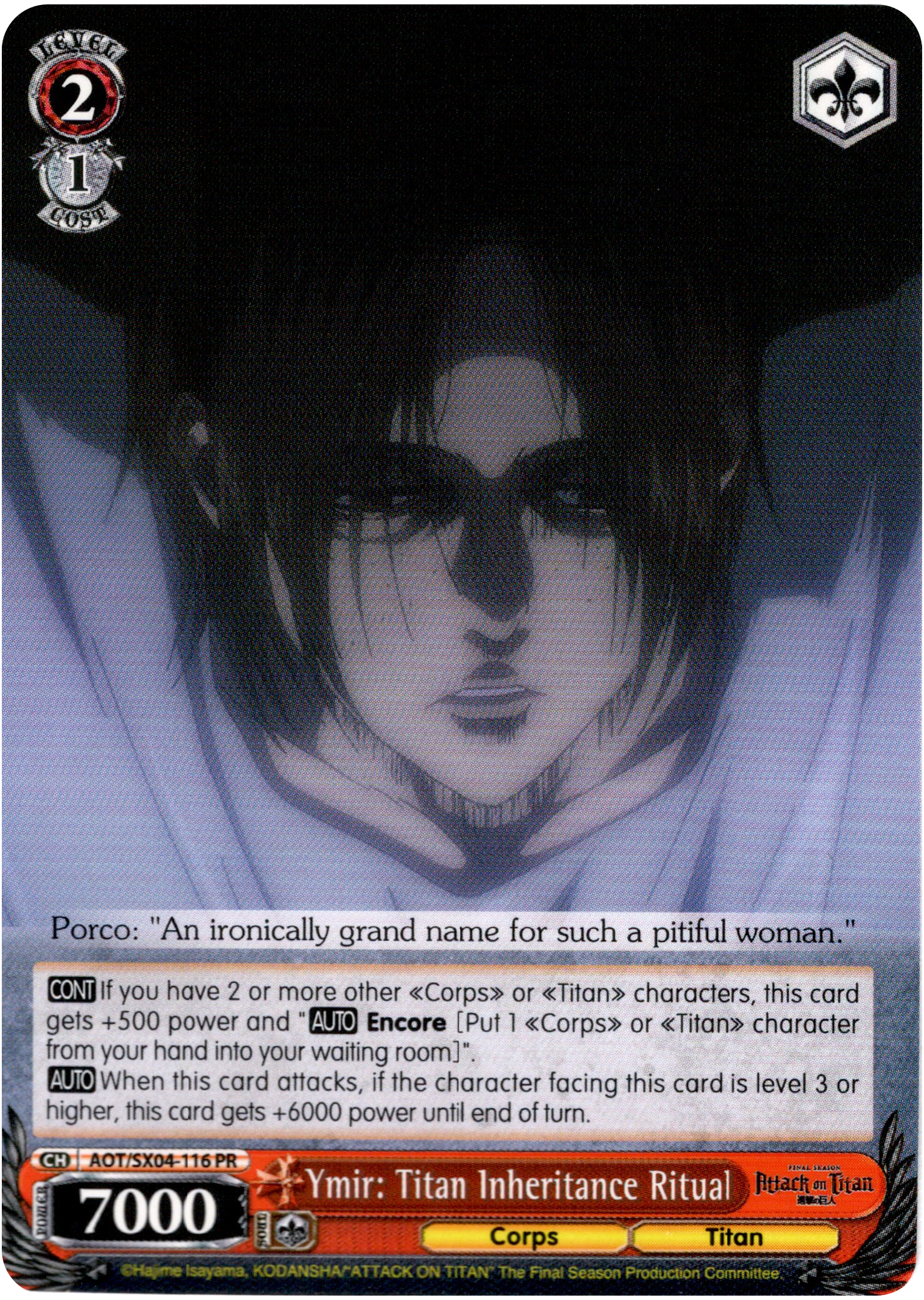 Ymir: Titan Inheritance Ritual - AOT/SX04-116 PR - Card Cavern