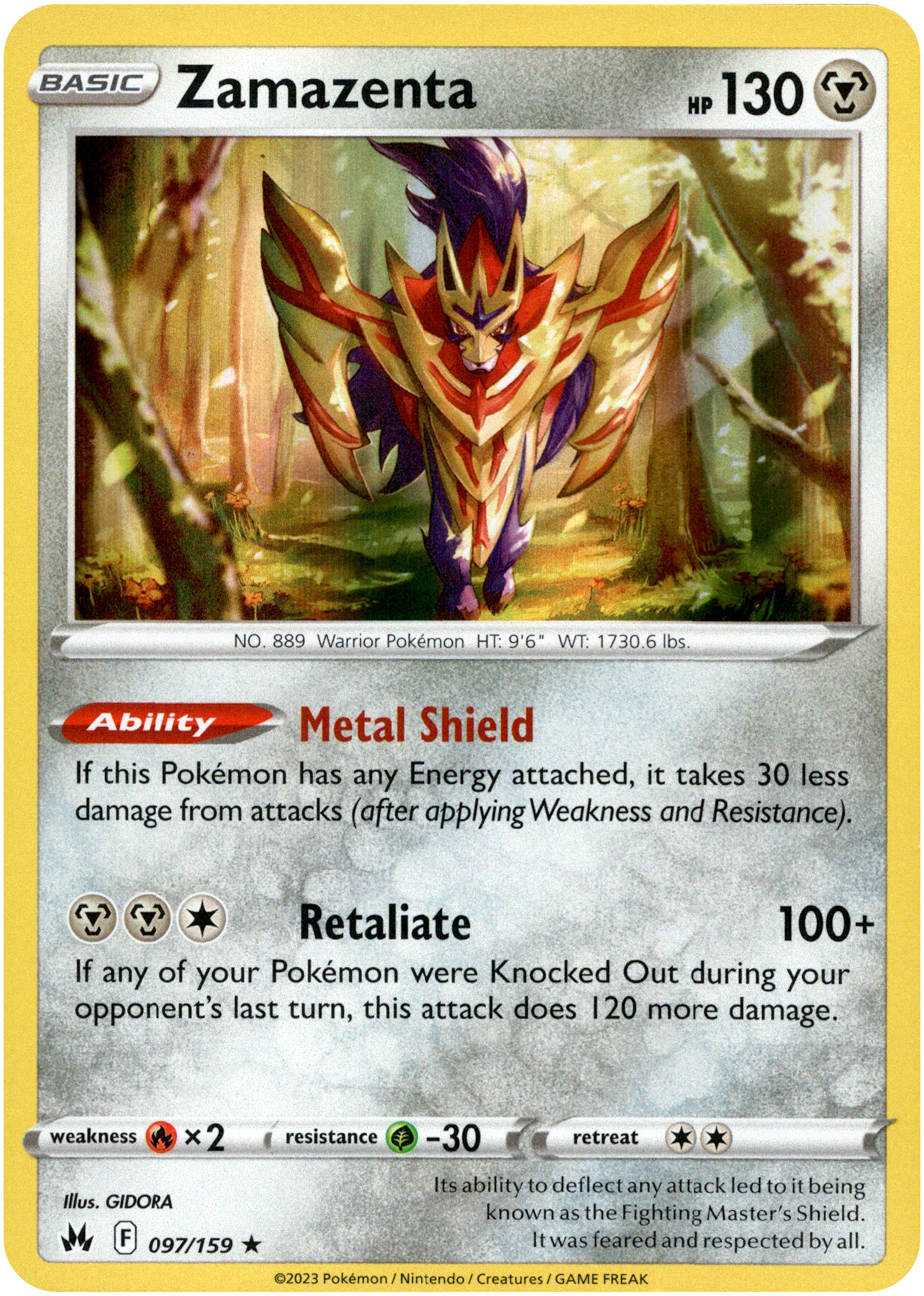Zamazenta - 097/159 - Crown Zenith - Holo - Card Cavern