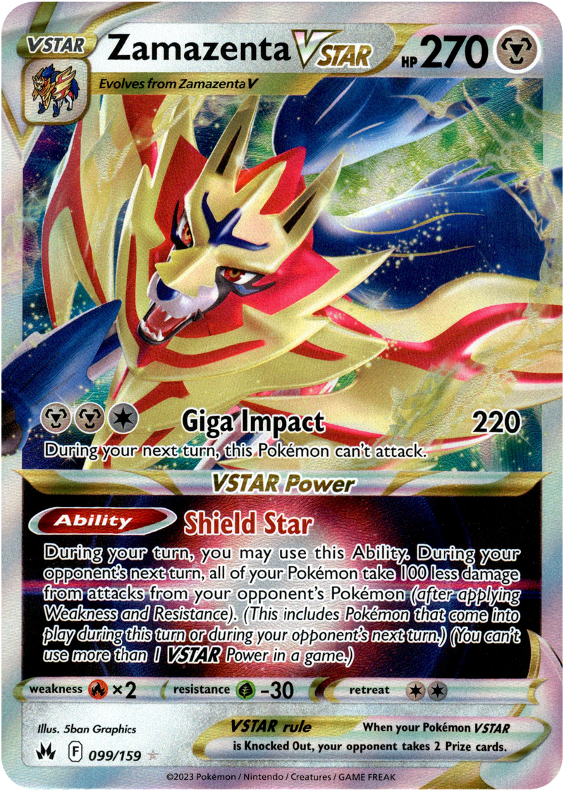 pokemon card prices crown zenith Zamazenta VSTAR - 099/159