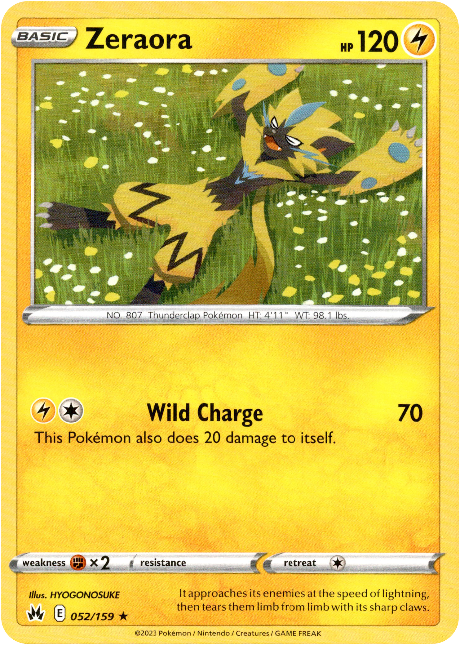 Zeraora - 052/159 - Crown Zenith - Card Cavern