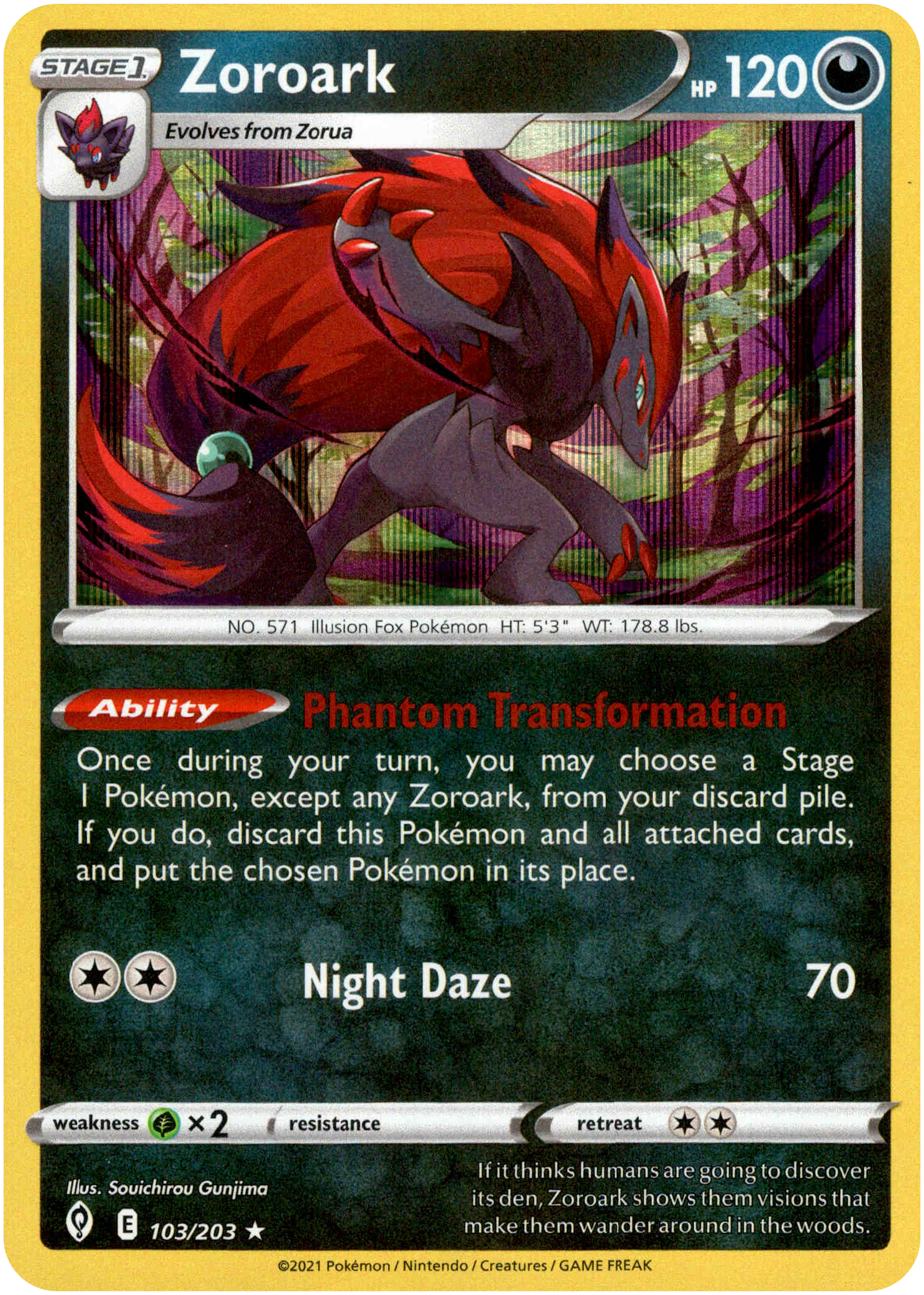 Zoroark - 103/203 - Evolving Skies - Holo - Card Cavern