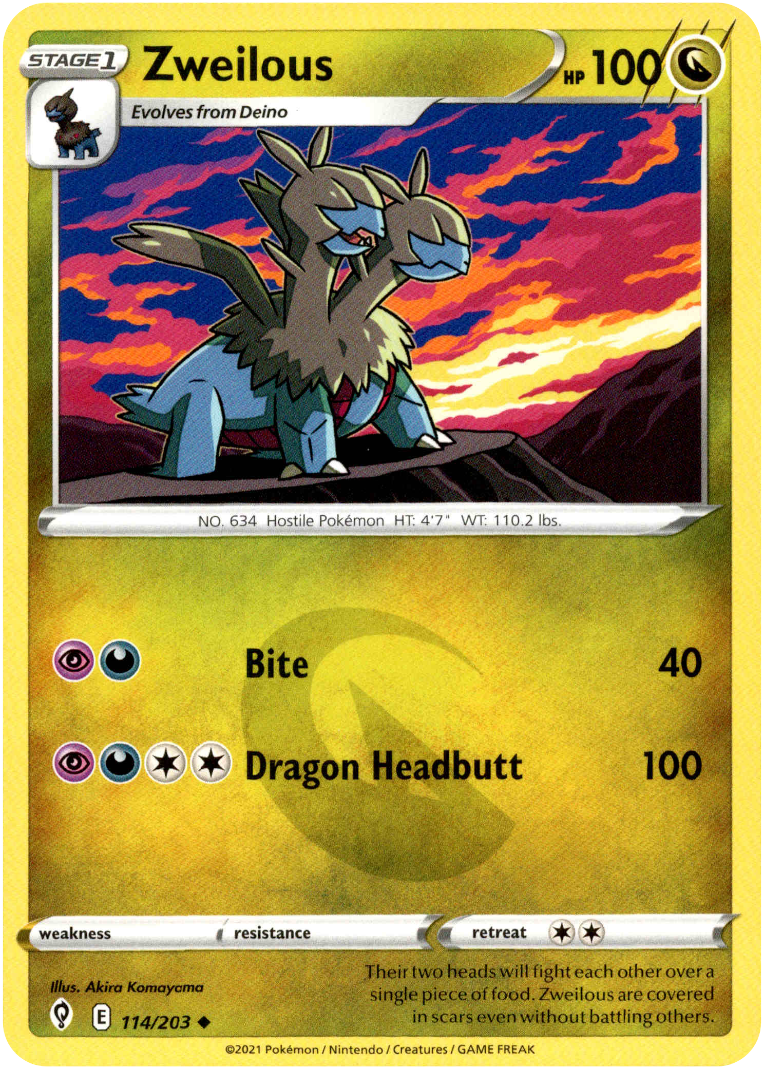 Zweilous - 114/203 - Evolving Skies - Card Cavern