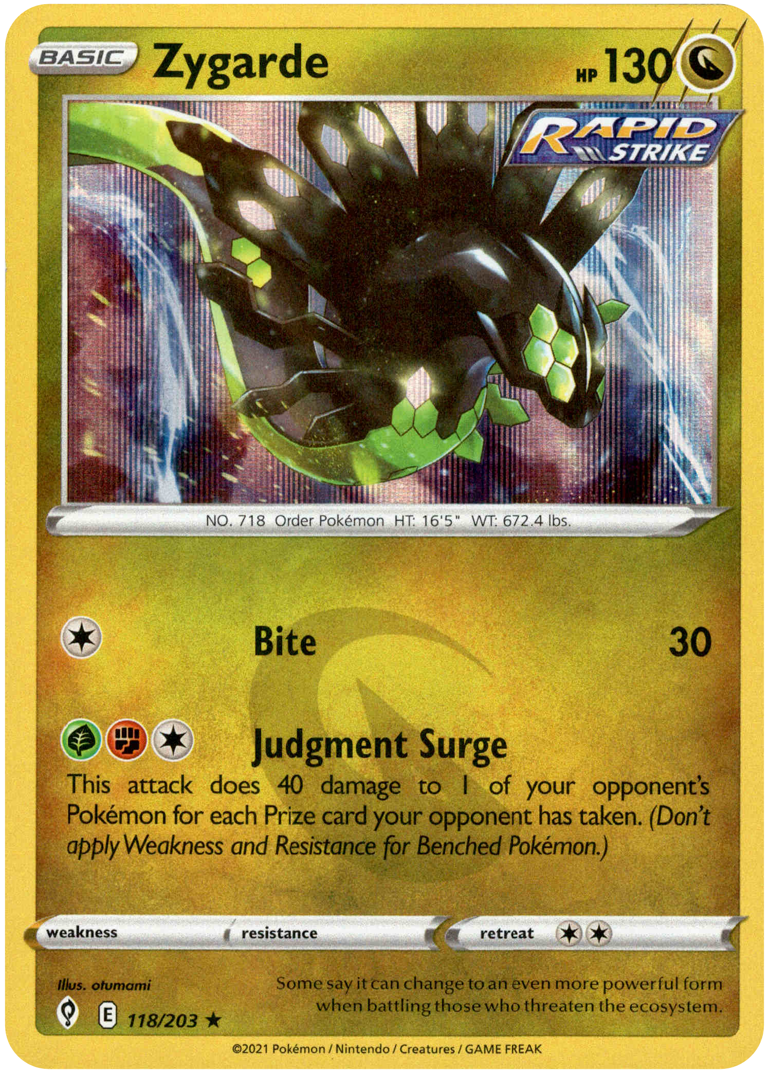 Zygarde - 118/203 - Evolving Skies - Holo - Card Cavern